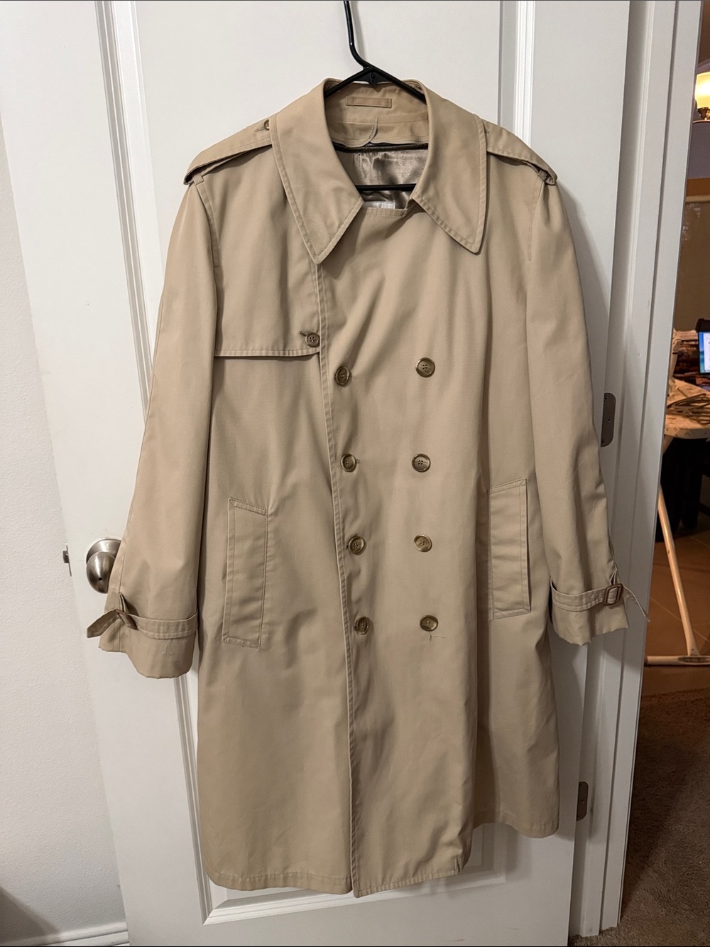 London Fog Tan Double-Breasted Trench Coat